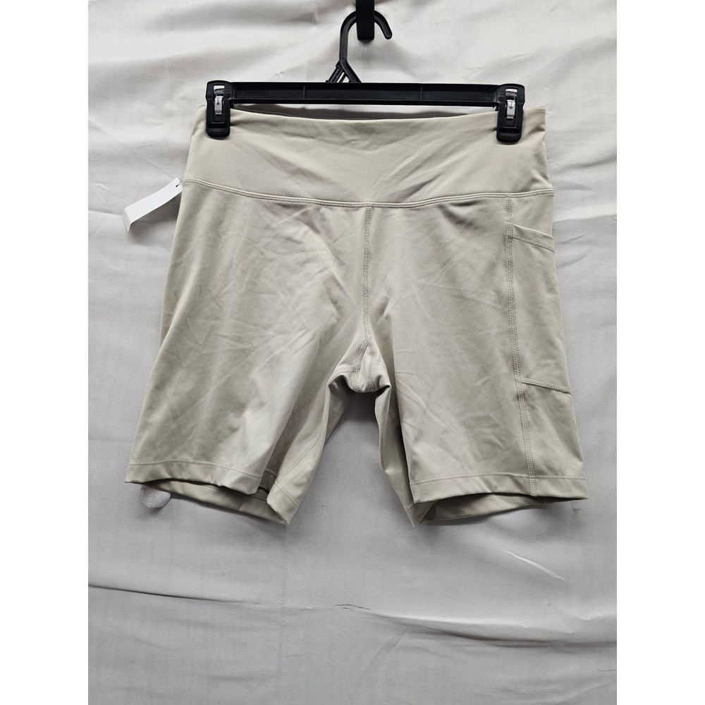 DKNY Womens‎ Athletic Biker Shorts Beige Polyester Blend Workout Size XL